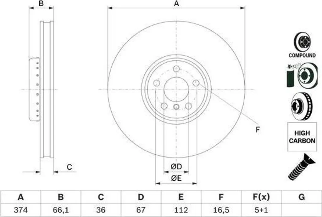 Disque de frein avant pour BMW X5 X7 et Séries 3 5 6 7 8 usage intensif