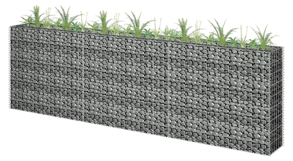 Gabionen-Hochbeet aus verzinktem Stahl, wetterbeständig, für Garten und Terrasse, 270 x 30 x 60 cm, vielseitig einsetzbar
