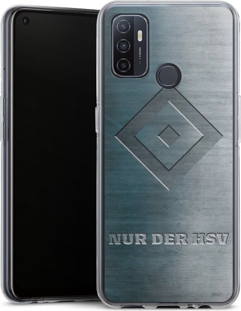 DeinDesign Handyhülle für Oppo A53 Silikon Hülle Case Smartphone Schutzhülle HSV Hamburger SV Metallic Look