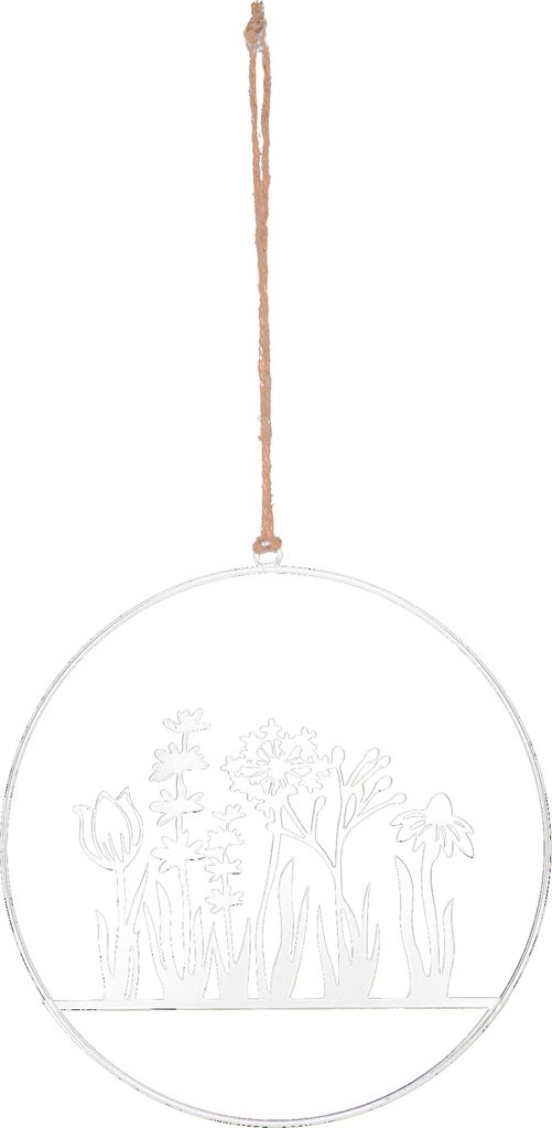 UNUS®  Blumenornament aus Metall zum Aufhängen 25cm  Weiß Produktbild 