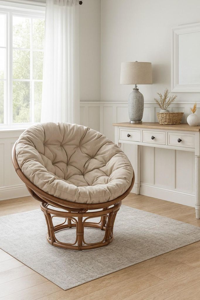 Papasansessel, Durchmesser 100 cm Sessel mit Kissen