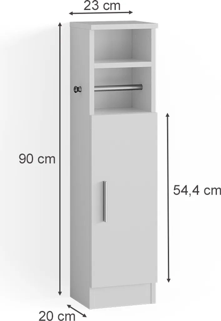 Vicco Mobiletto Bagno Enga Bianco 23x90 cm | Armadietto Salvaspazio - 3