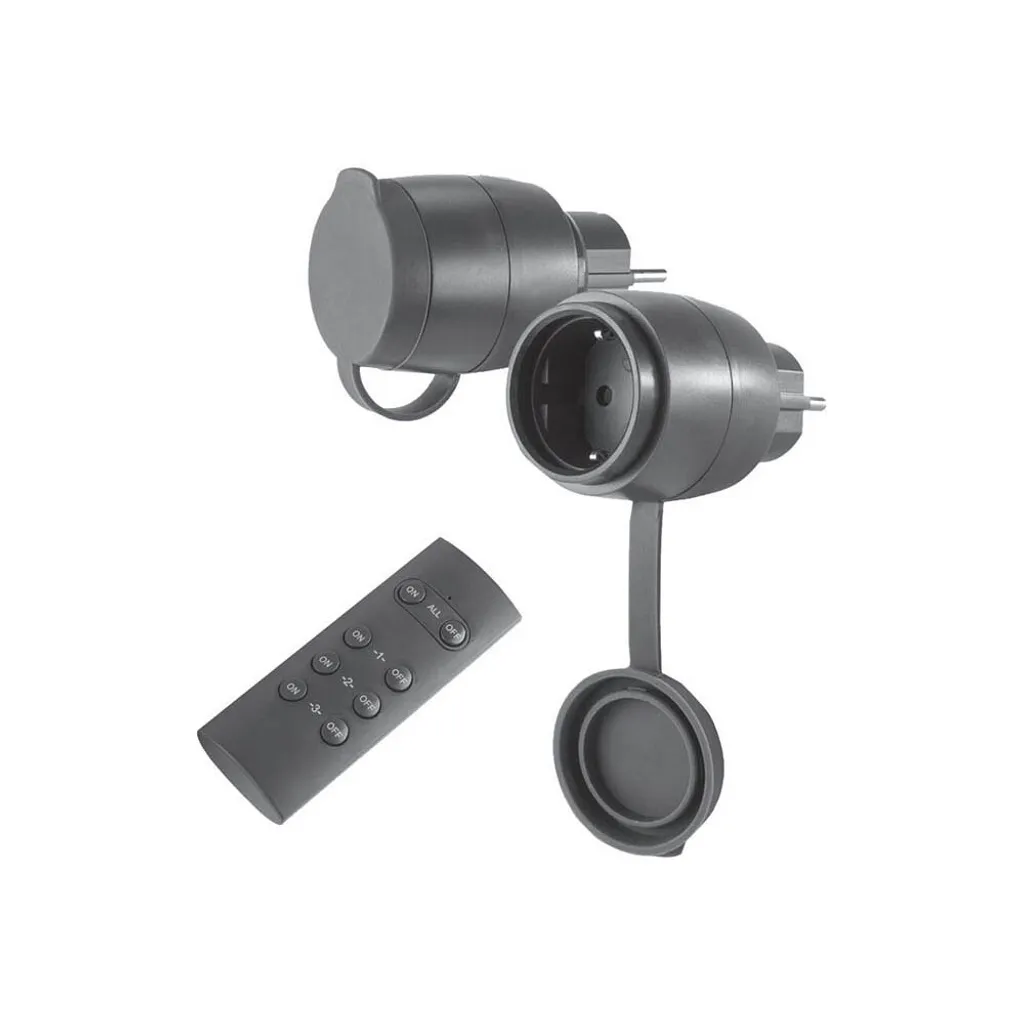 Prise Télécommandée Extérieure IP44 Noir Set Mini pour Éviter l'Humidité - 3