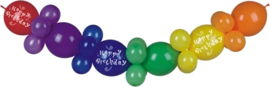 Papstar Ballongirlande für Geburtstag Happy Birthday 30teilig 2m