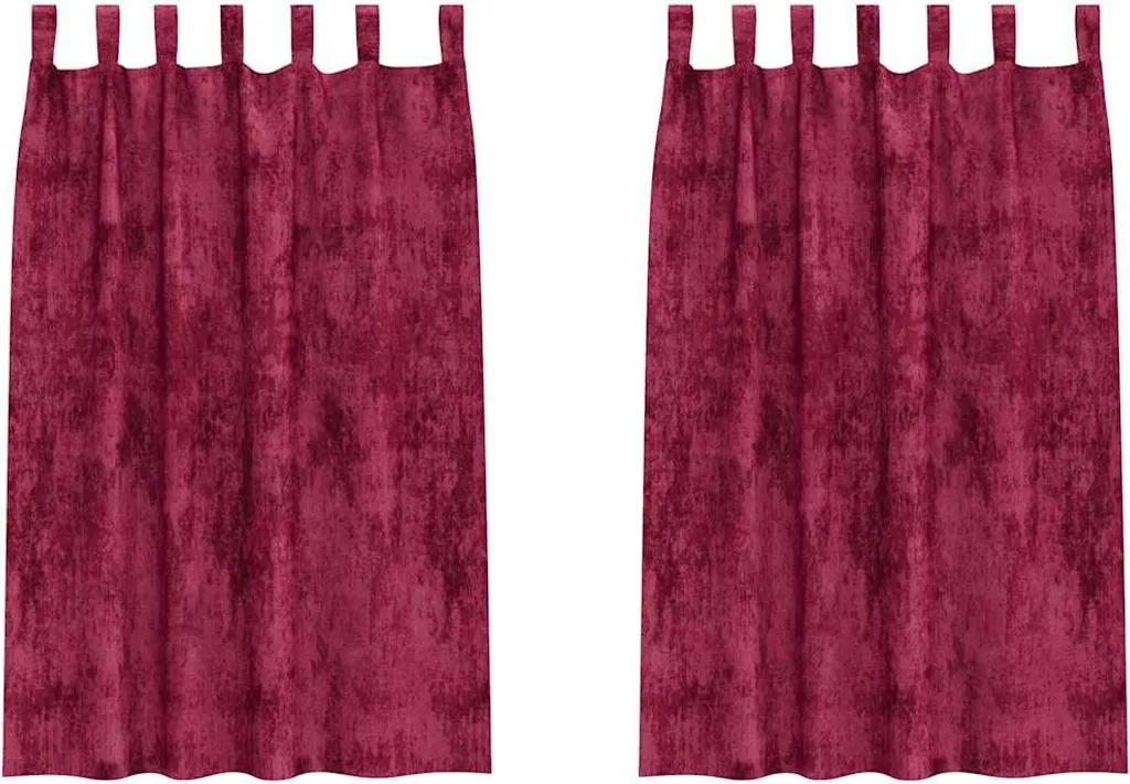 Tende in Velluto Rosso Vino vidaXL 175x140 cm | Set 2 Pezzi Eleganti