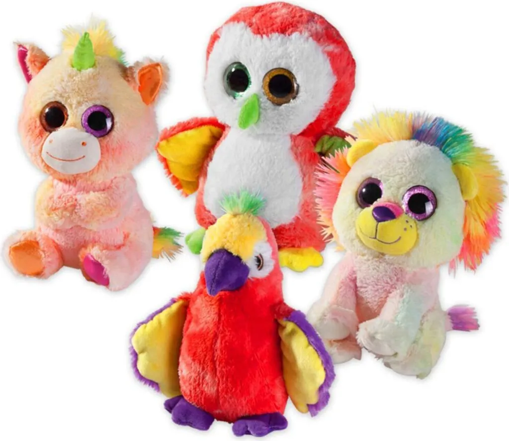 Peluches aux Grands Yeux pour Bébé Lot de 12 Jouets en Tissu Doux