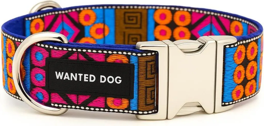 WANTED DOG Collare per cani di colore indiano, M 30cm