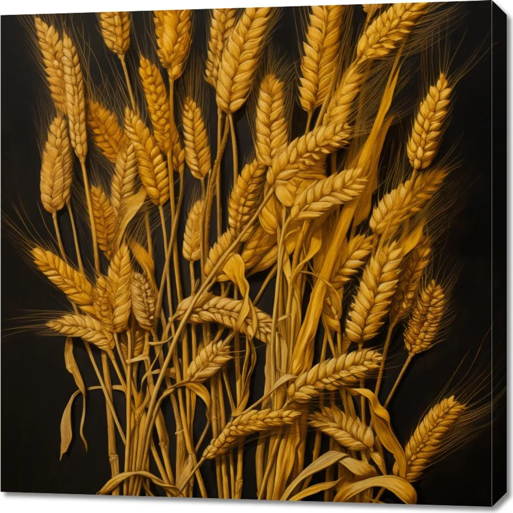 Image Récolte dorée 90 x 90 cm - Toile Haut de Gamme aux Reflets Ornés