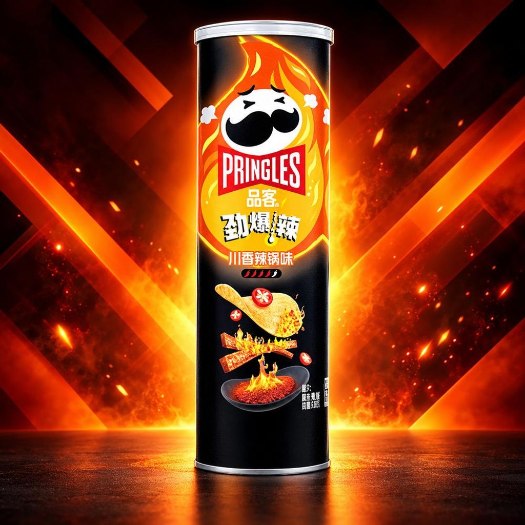 Pringles Super Hot Spicy Strips, smaak, 110g Productafbeelding 