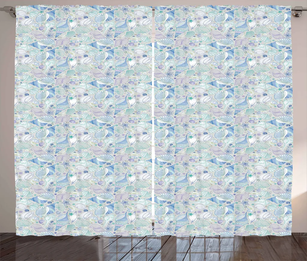 Set 2 Tende ABAKUHAUS 280x175 cm Motivo Marino Ganci Inclusi