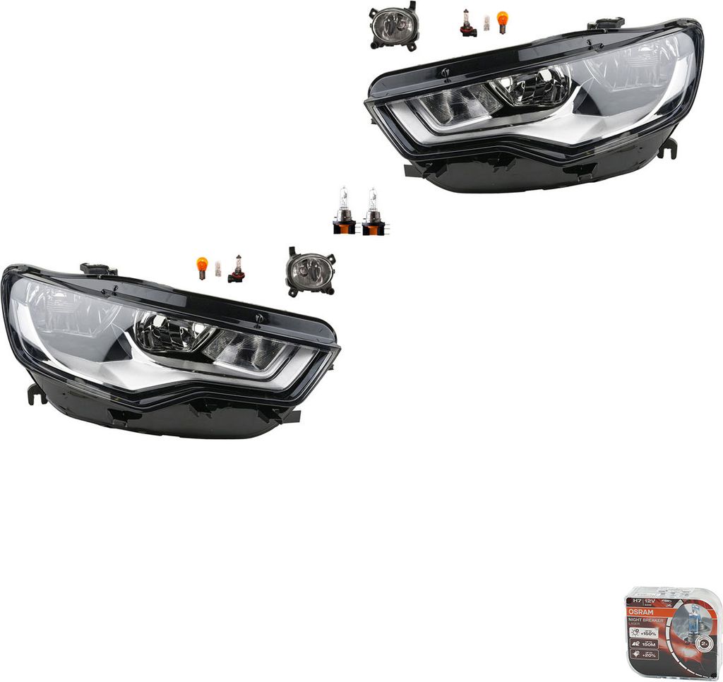 Johns, Scheinwerfer Satz Osram Night Breaker Laser passend für Audi A6 4G 04/11-08/145 4G0941003 4G0941003M 4G0941004 4G0941004M 8T0941699 8T0941699E