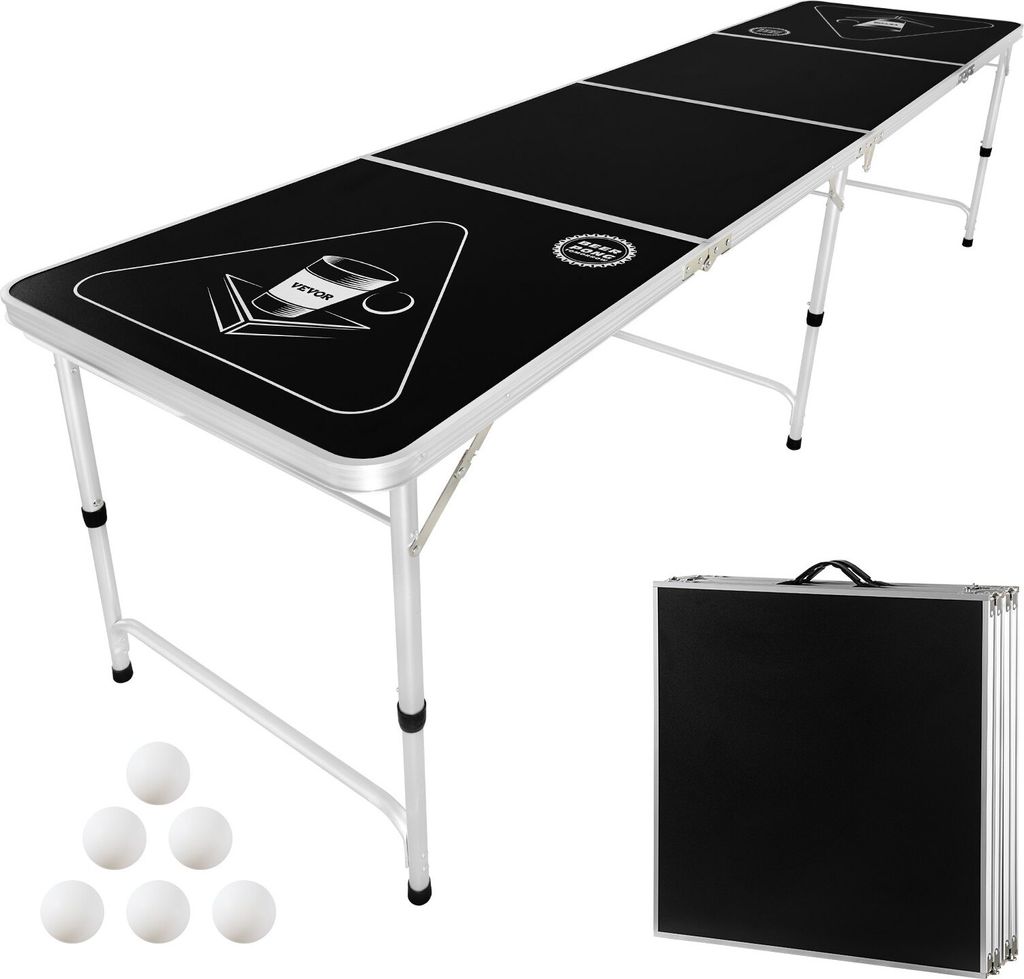 Beer Pong Tisch Bierpong Trinkspiel Partytisch Faltbar 240cm Tragegriff