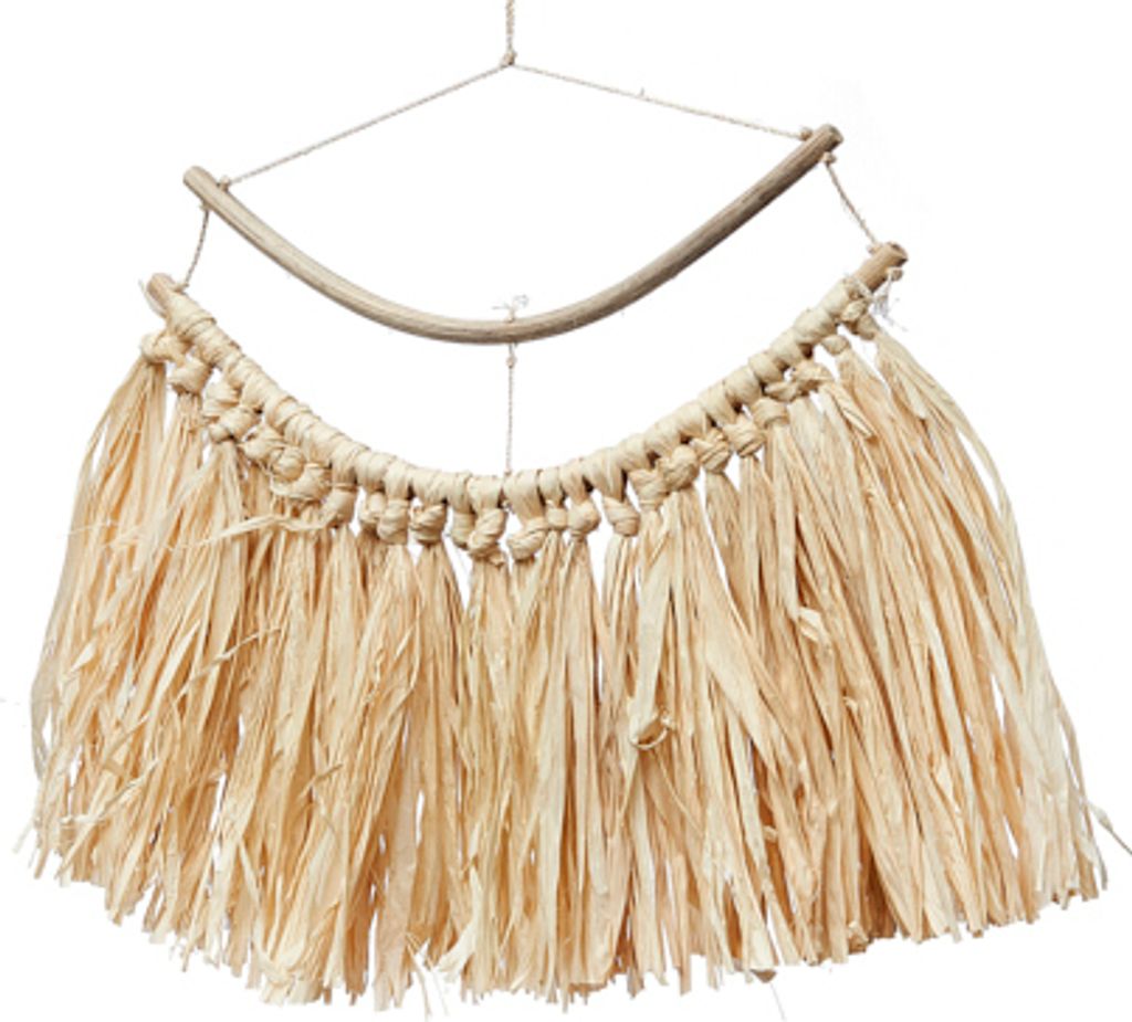 Boho-Wanddeko aus Raffia, in vielen Größen & Ausführungen erhältlich | Boho-Raffia-Deko, Farbe:Boho Wanddeko 30x25cm