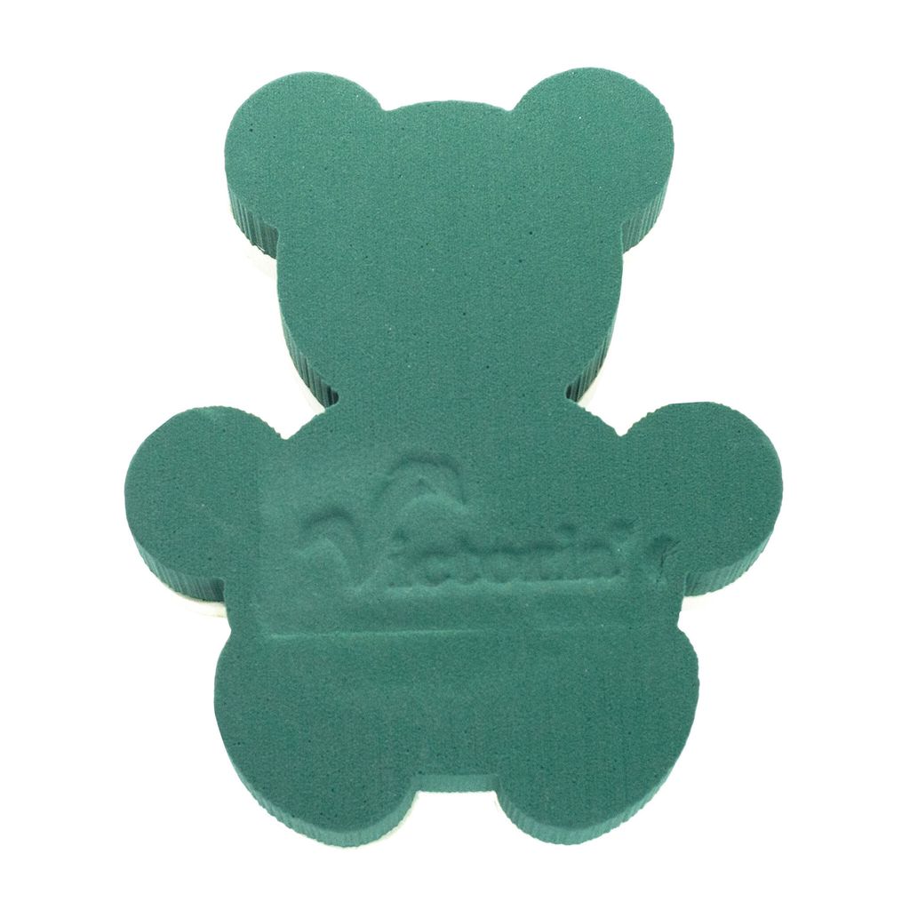 Nass Steckschaum Teddybär 25x21x6cm auf Hartschaumunterlage Produktbild 