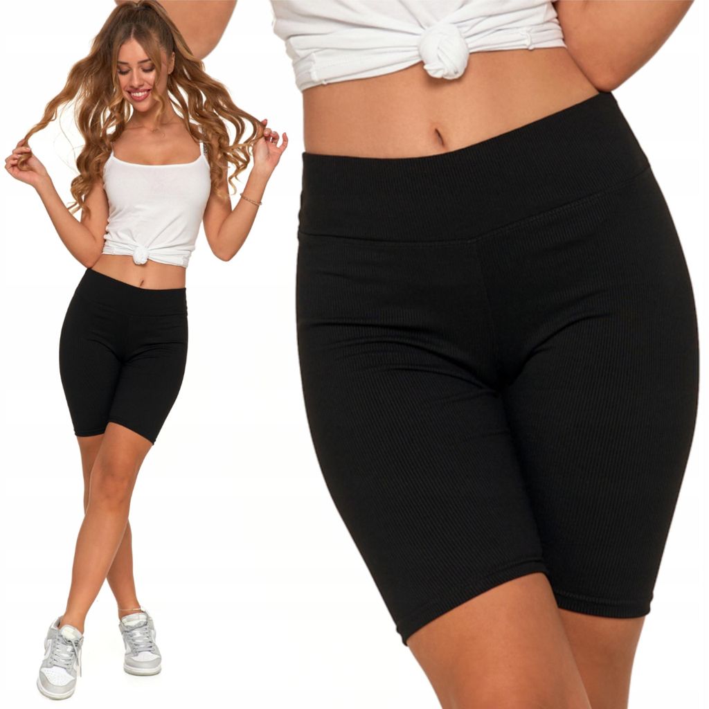 Bikers Black Krótkie legginsy z wysokim stanem Gamasze z Zdjęcie produktu 