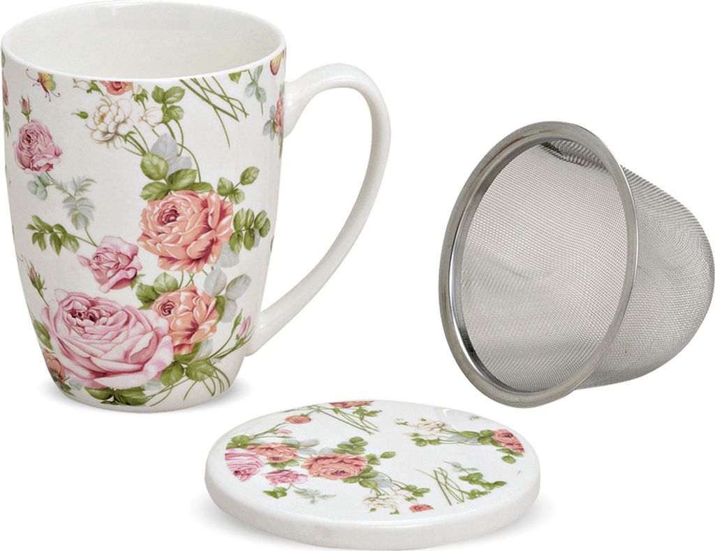 matches21 Teetasse Teebecher Rose Blüten Rosenblüten mit Produktbild 