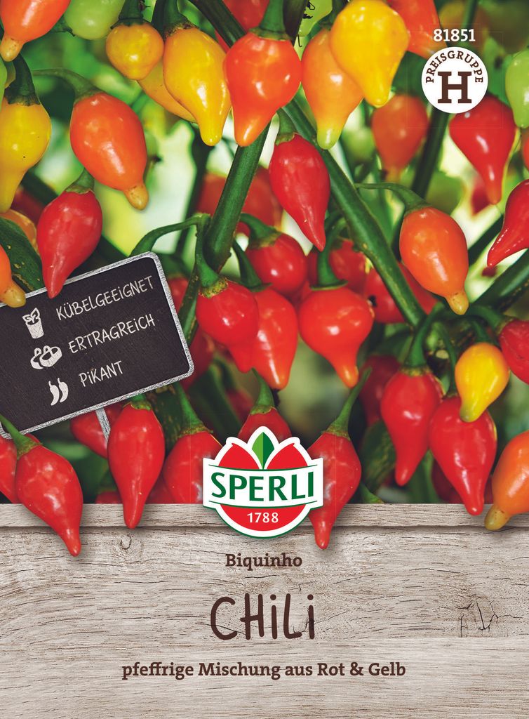 SPERLI Paprikasamen Biquinho Capsicum chinense 8 Pflanzen Produktbild 