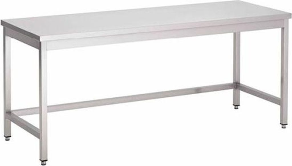 Arbeitstisch aus Edelstahl ohne Grundboden, 1400(L)x700(T)x880(H)mm.