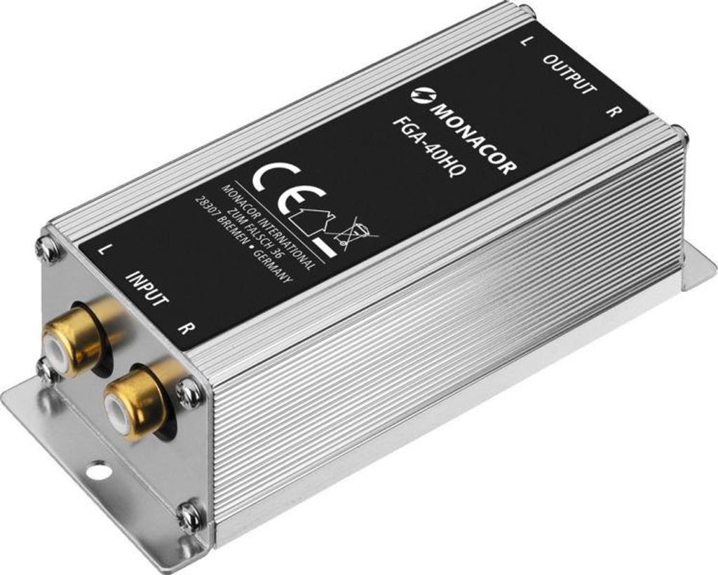 MONACOR High-End-Massetrennfilter 20-30000 1:1 2xCinch L/R FGA-40HQ