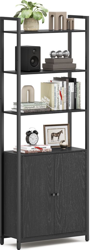 VASAGLE Bücherregal, 6 Ebenen, Regal, Standregal mit Türen, Produktbild 