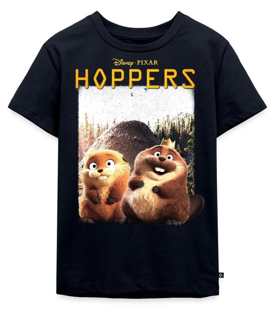 Spreadshirt Hoppers King George Mit Mabel Beaver & Schriftzug Kinder Premium T-Shirt, 122/128 (6 Jahre), Navy