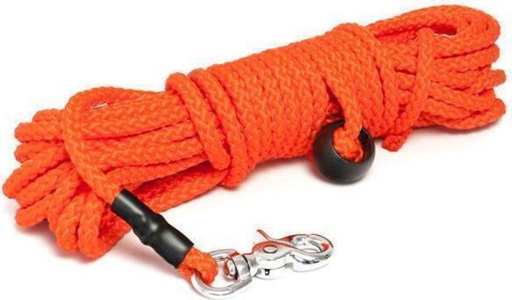 Mystique Nylon Feldleine rund 7mm neon orange 12,5m Scherenkarabinerhaken