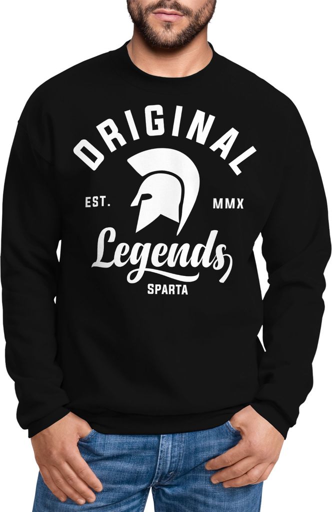 Sweatshirt Herren Original Legends Gladiator Sparta Rundhals-Pullover Neverless schwarz M