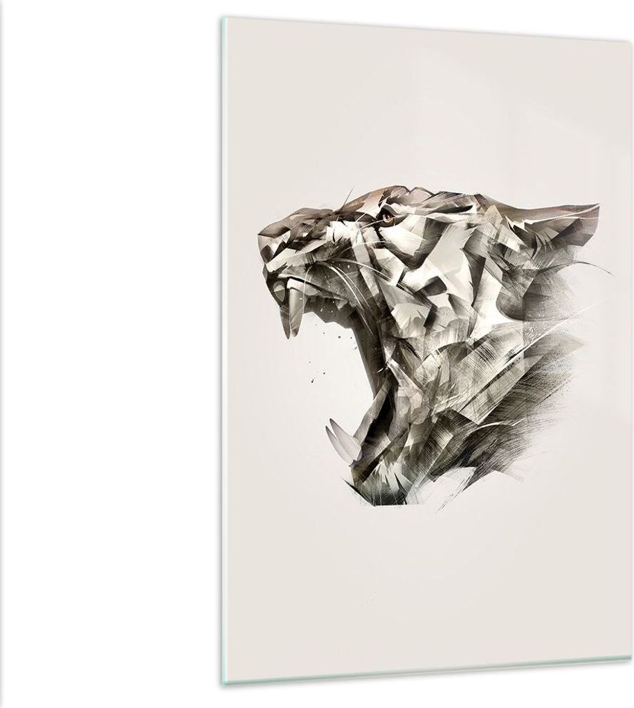 Bilder auf glas - Einteilig - tiger tier - 80x120cm - Glasbilder - Wandbilder - Bilder - Kunstdruck - zum Aufhängen bereit - Wanddekoration aus Gl...