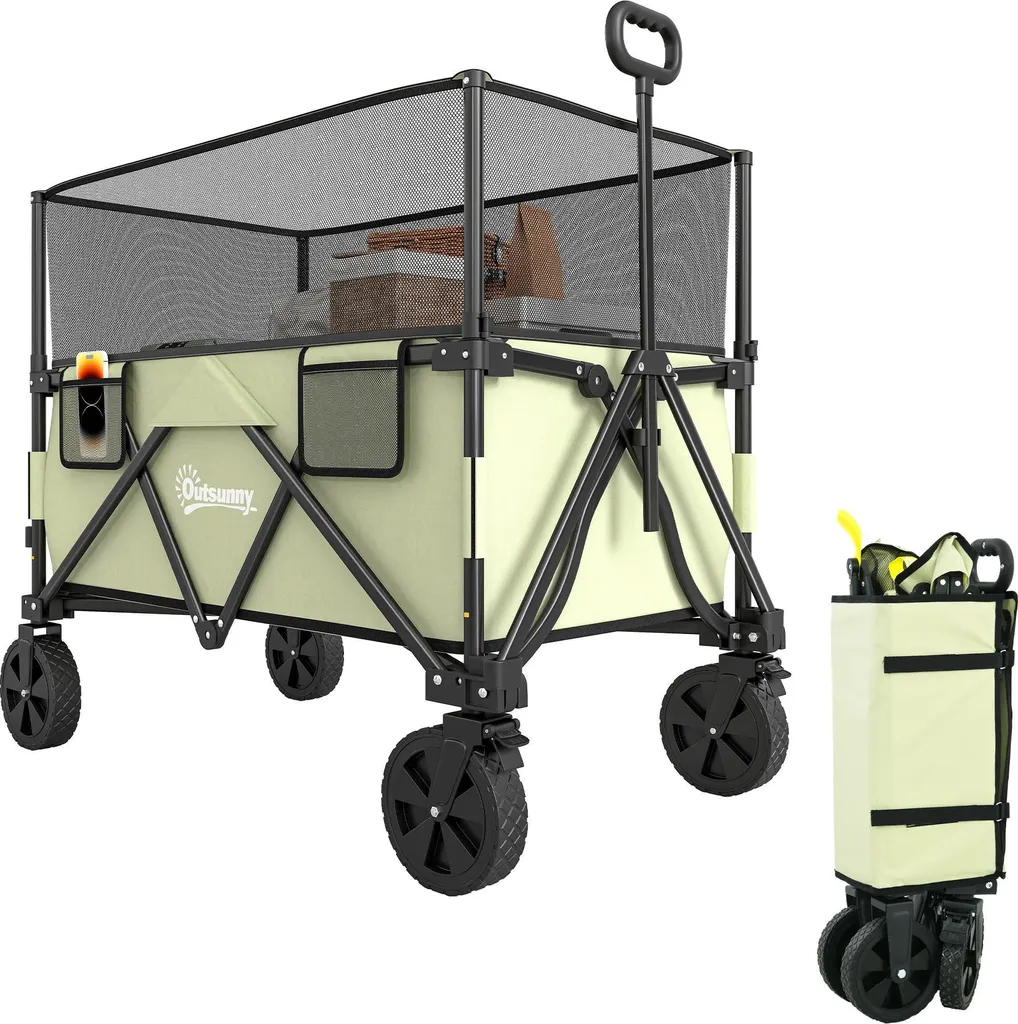 Chariot de transport 120 kg à parois extensibles et grande capacité 180L