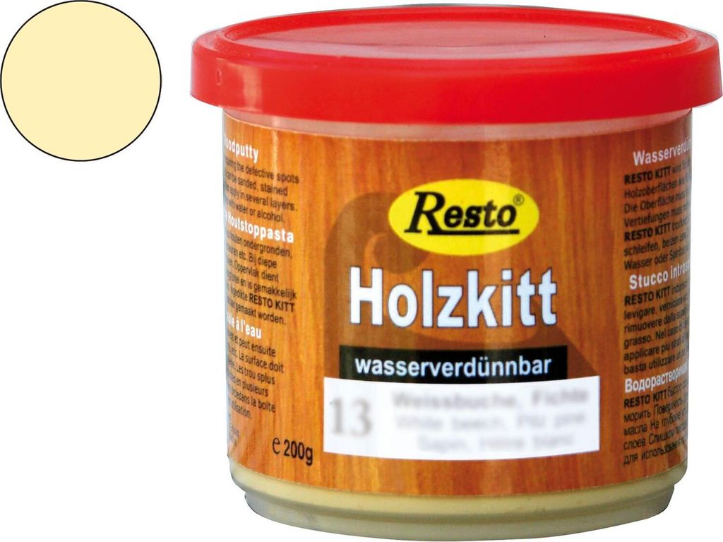 Resto Holzkitt ReparaturpasteSpachtelmasse Fichte / Weißbuche mittel 200g
