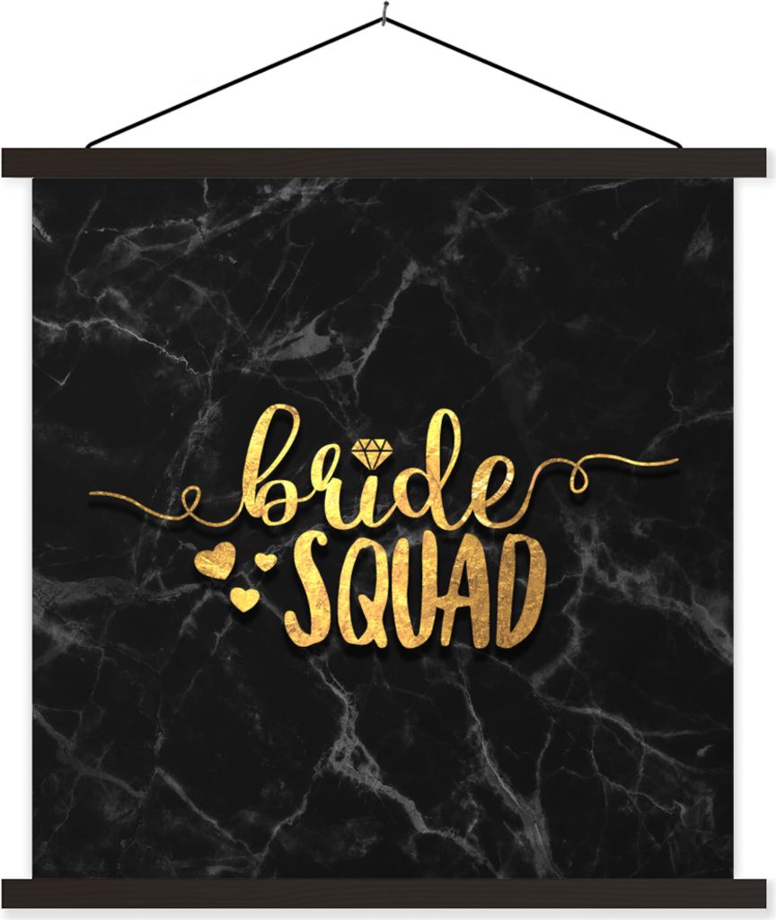 MuchoWow Textilposter Braut zu sein - Gold - Marmor 40x40 cm mit schwarzem Rahmen - Fotos