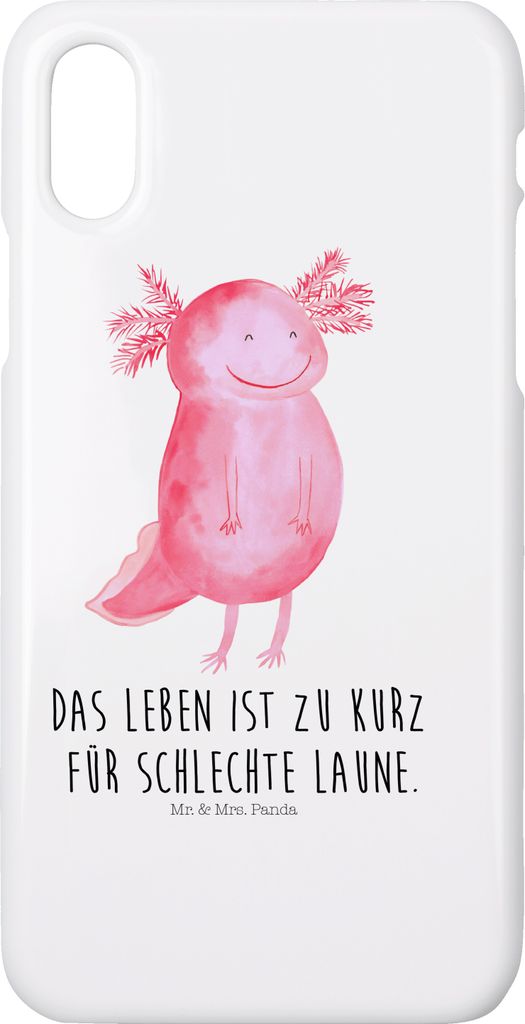 Mr. & Mrs. Panda Iphone 10 Handyhülle Axolotl Glücklich - Weiß - Geschenk, Handy, gut Gelaunt, Axolot, Schwanzlurch, Hülle, Lurch, Cover, X, Le...