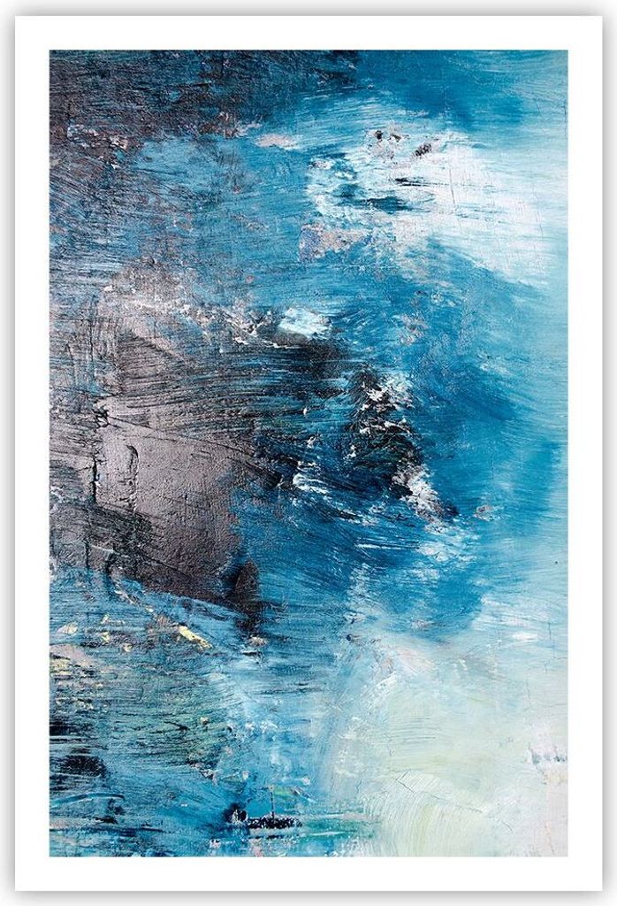 Poster - Poster ohne Rahmen - Abstraktion Blau Schwarz - Produktbild 