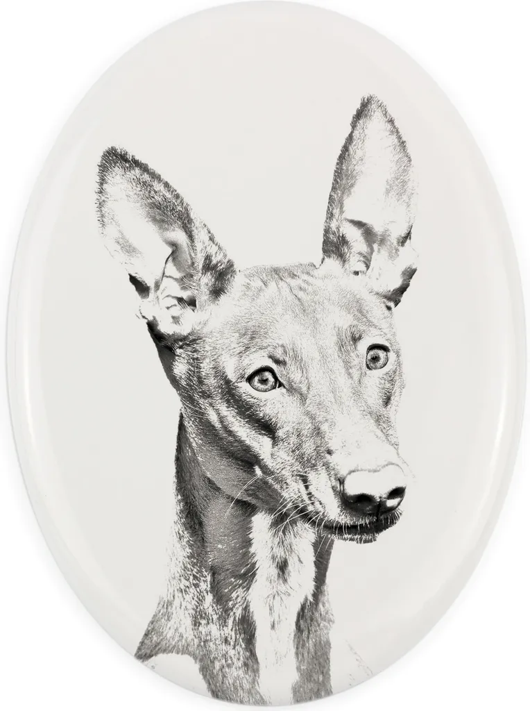 Cacciatore faraonico - targa commemorativa con immagine di cane, lapide con stampa, targa ovale personalizzata del marchio Art-Dog
