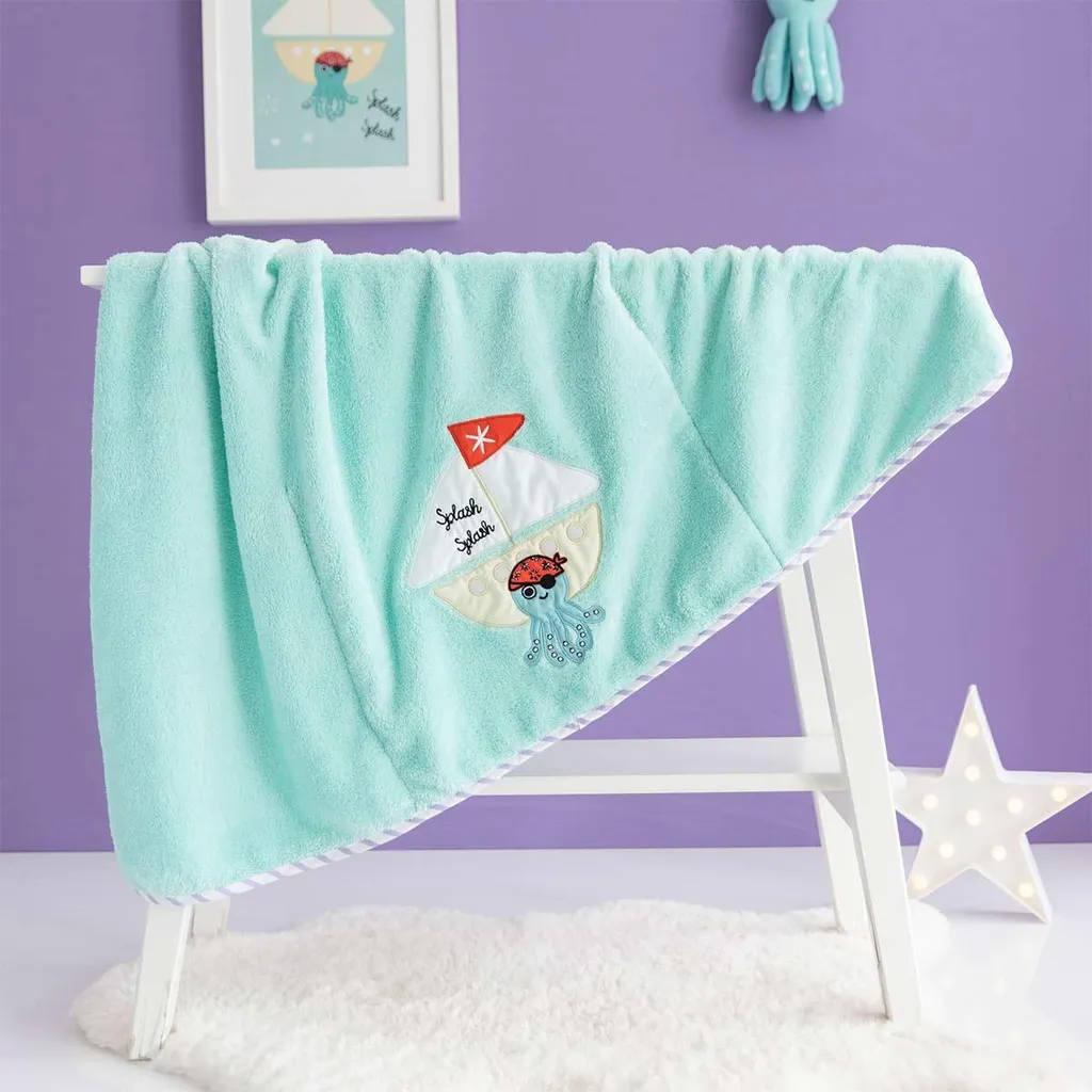Milk&Moo Sailor Octopus Couverture Bébé Turquoise Douce 84x100 cm