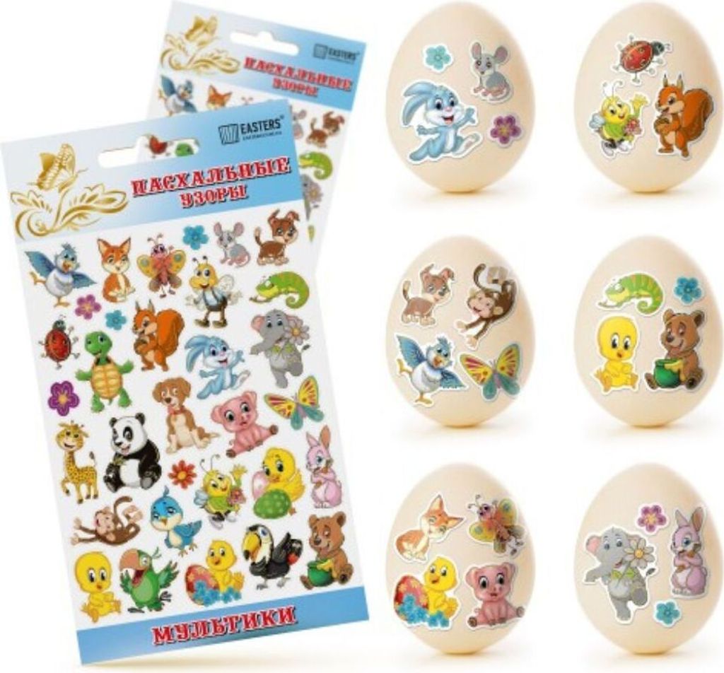 Ostereier Dekoration Deko-Aufkleber Sticker Osterdekoration Cartoons