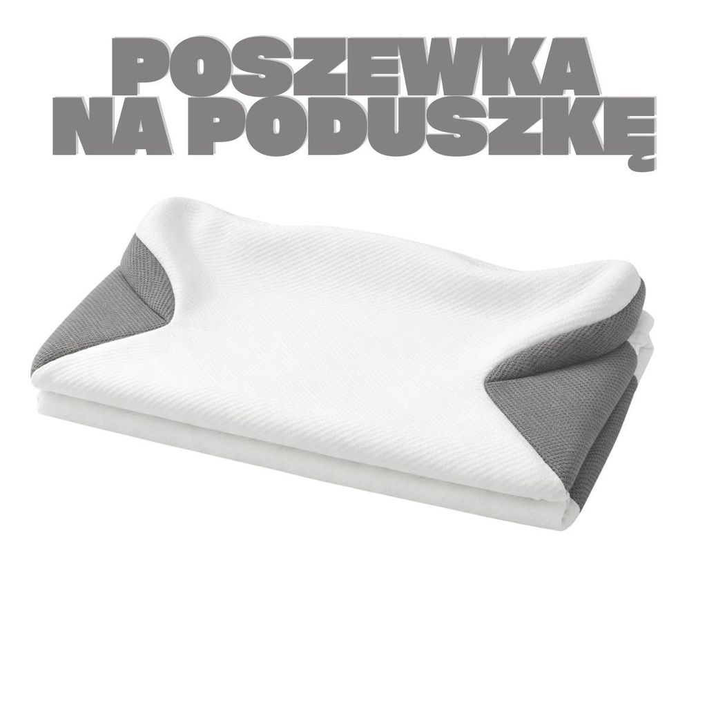 YaLiva_Decor® Ergonomiczna poszewka na poduszkę Biało-szara Zdjęcie produktu 