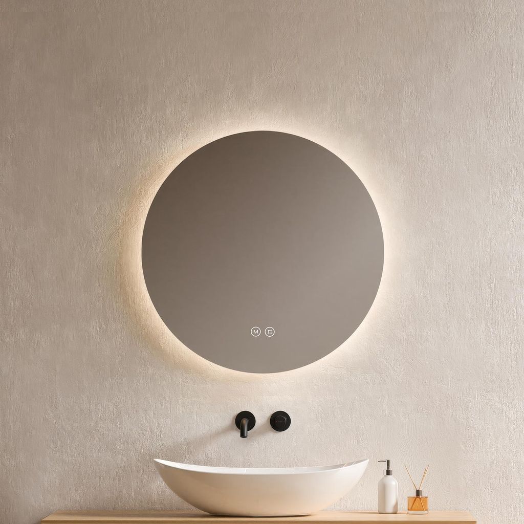 Espejo LED para baño, 50 cm de diámetro, forma redonda. Imagen del producto 