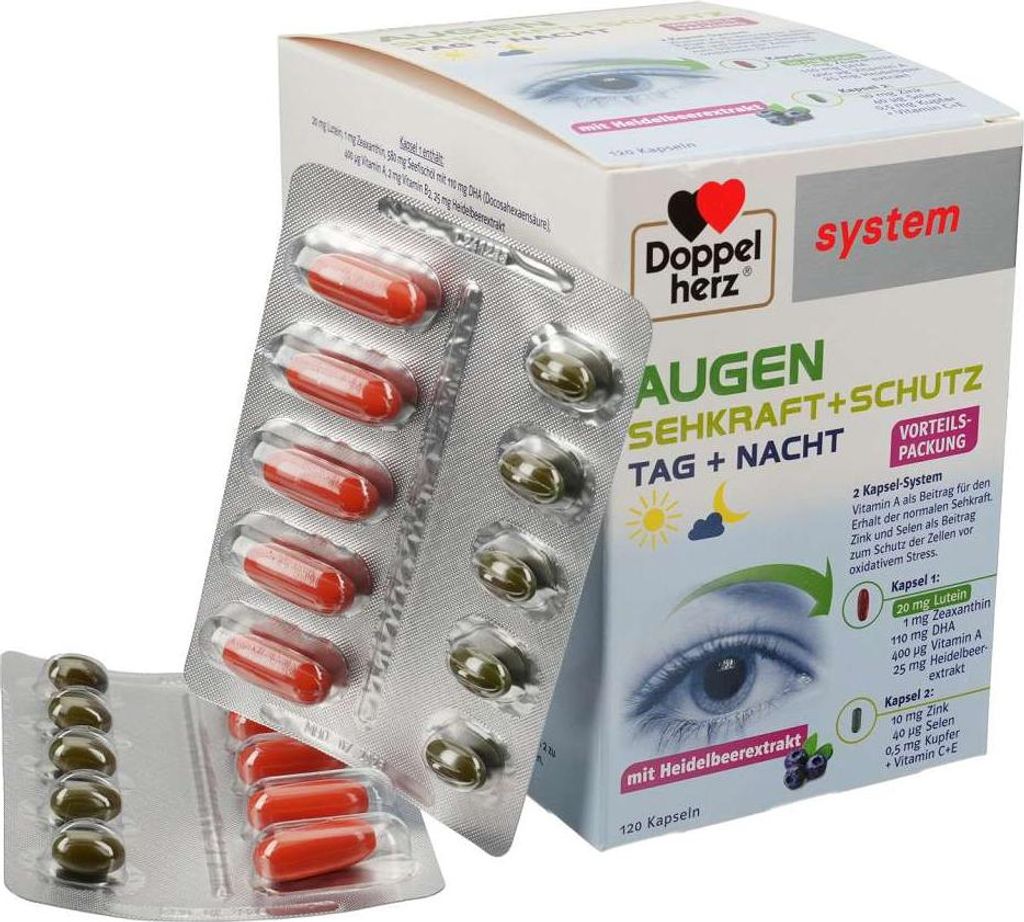 DOPPELHERZ Augen Sehkraft+Schutz system Kapseln 120St PZN Produktbild 