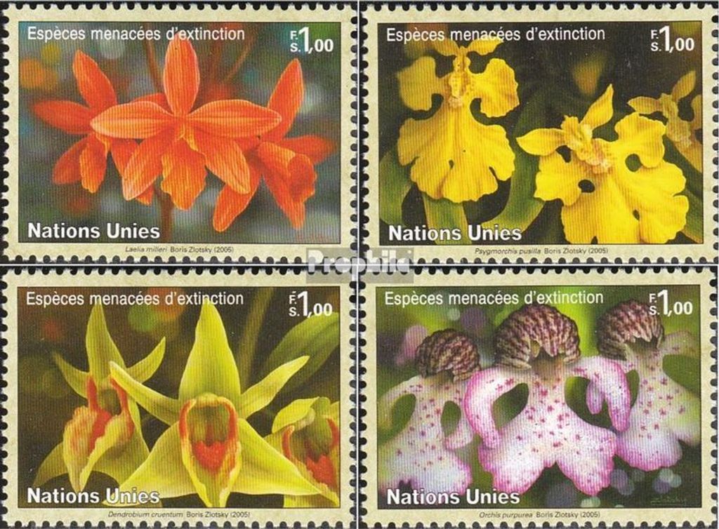 Briefmarken UNO - Genf 2005 Mi 510-513 (kompl.Ausg.) gestempelt Orchideen