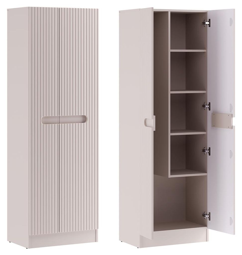 Badezimmer Hochschrank mit 60 cm Breite in Beige, 2 Türen, Produktbild 
