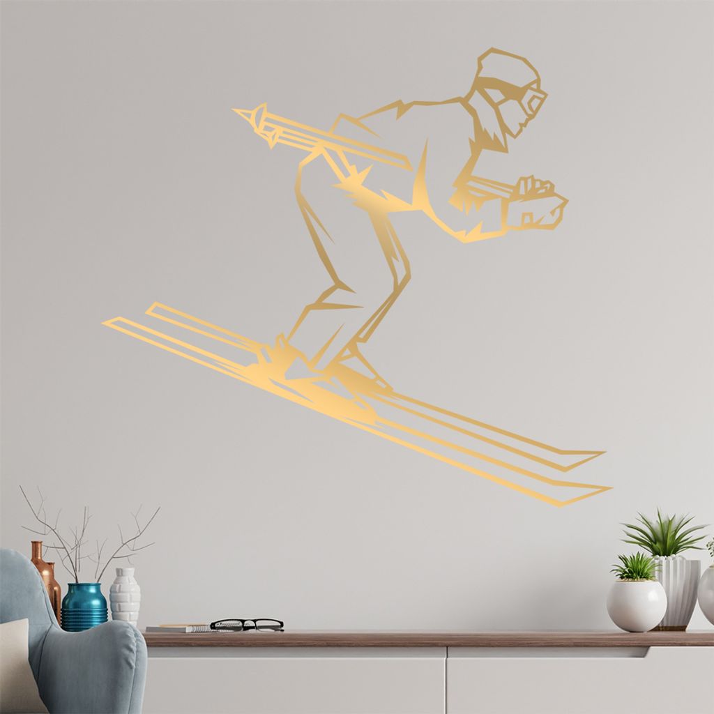 Schispringer Wandtattoo in 6 Größen - Wandaufkleber Wall Sticker - Dekoration, Küche, Wohnzimmer, Schlafzimmer, Badezimmer