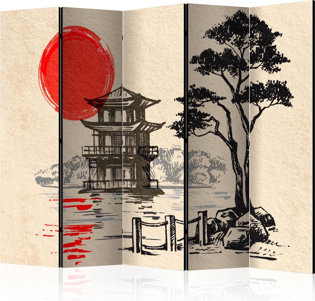Neuheit! Dekorativer Paravent Raumteiler Trennwand Foto-Paravent Spanische Wand XXL JAPAN GARTEN HAUS 225x172 cm p-B-0047-z-c