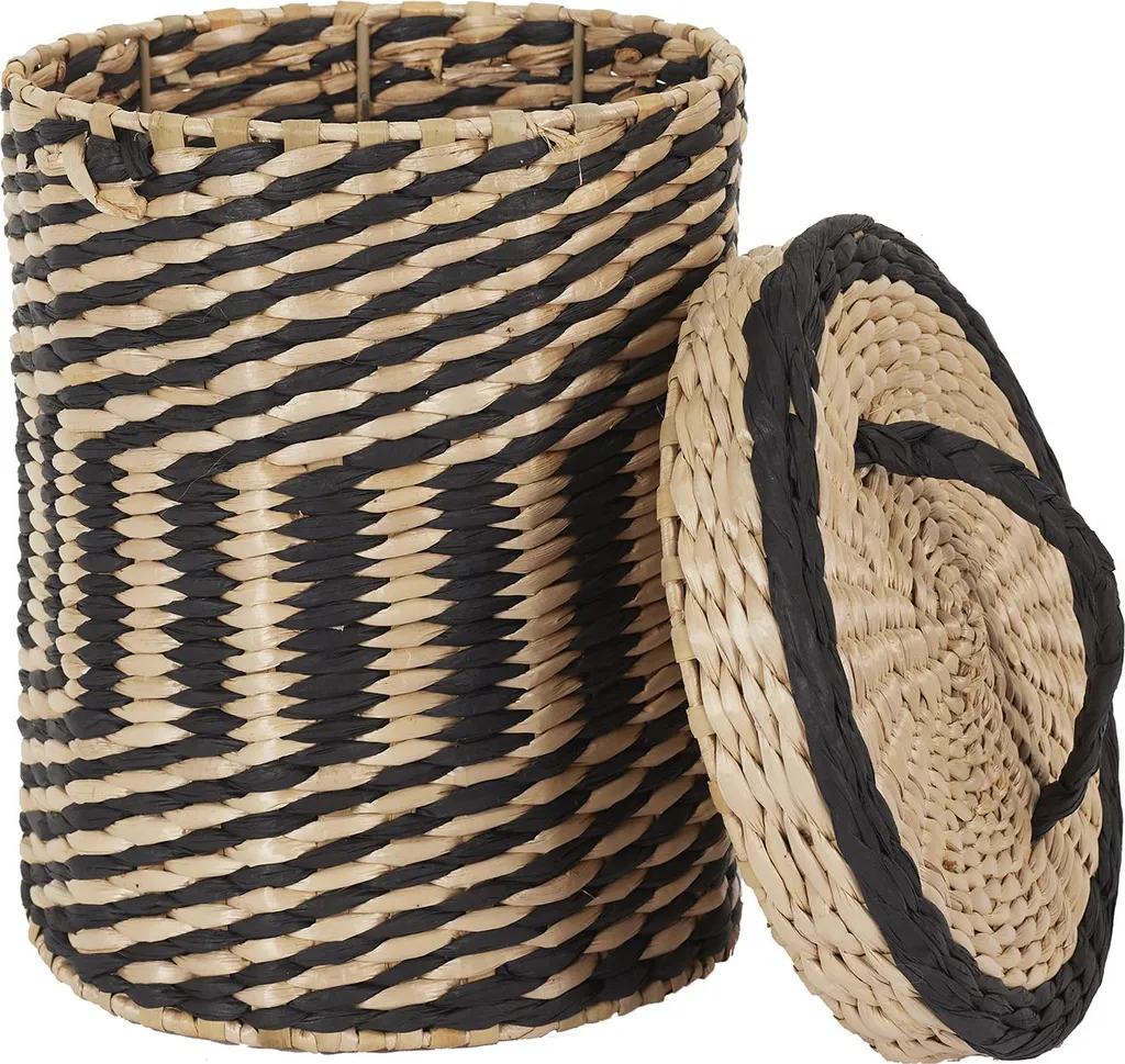 Boîte de Rangement Tressée avec Couvercle X2 - Panier en Fibres Tressées - 3
