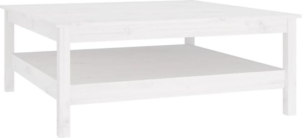 vidaXL Couchtisch Weiß 100x100x40 cm Massivholz Kiefer