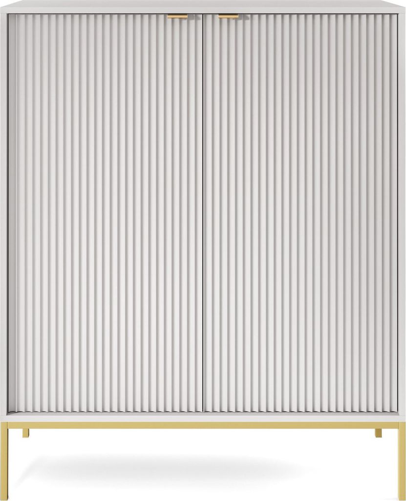 DomoHome Hochgeriffelte Kommode NOVA – 2 Türen Highboard Produktbild 
