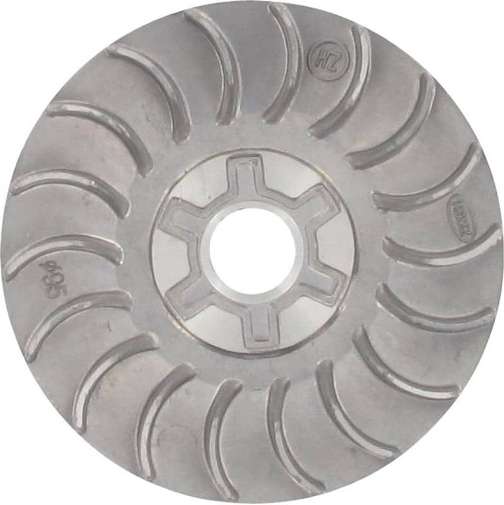 Riemenscheibe 95mm Rex Luftrad 50ccm 2Takt 72030 Motorroller.de Kurbelwellenstumpf 13.2mm Keilriemenscheibe Flügelrad Lüfterrad Lauf-Rad