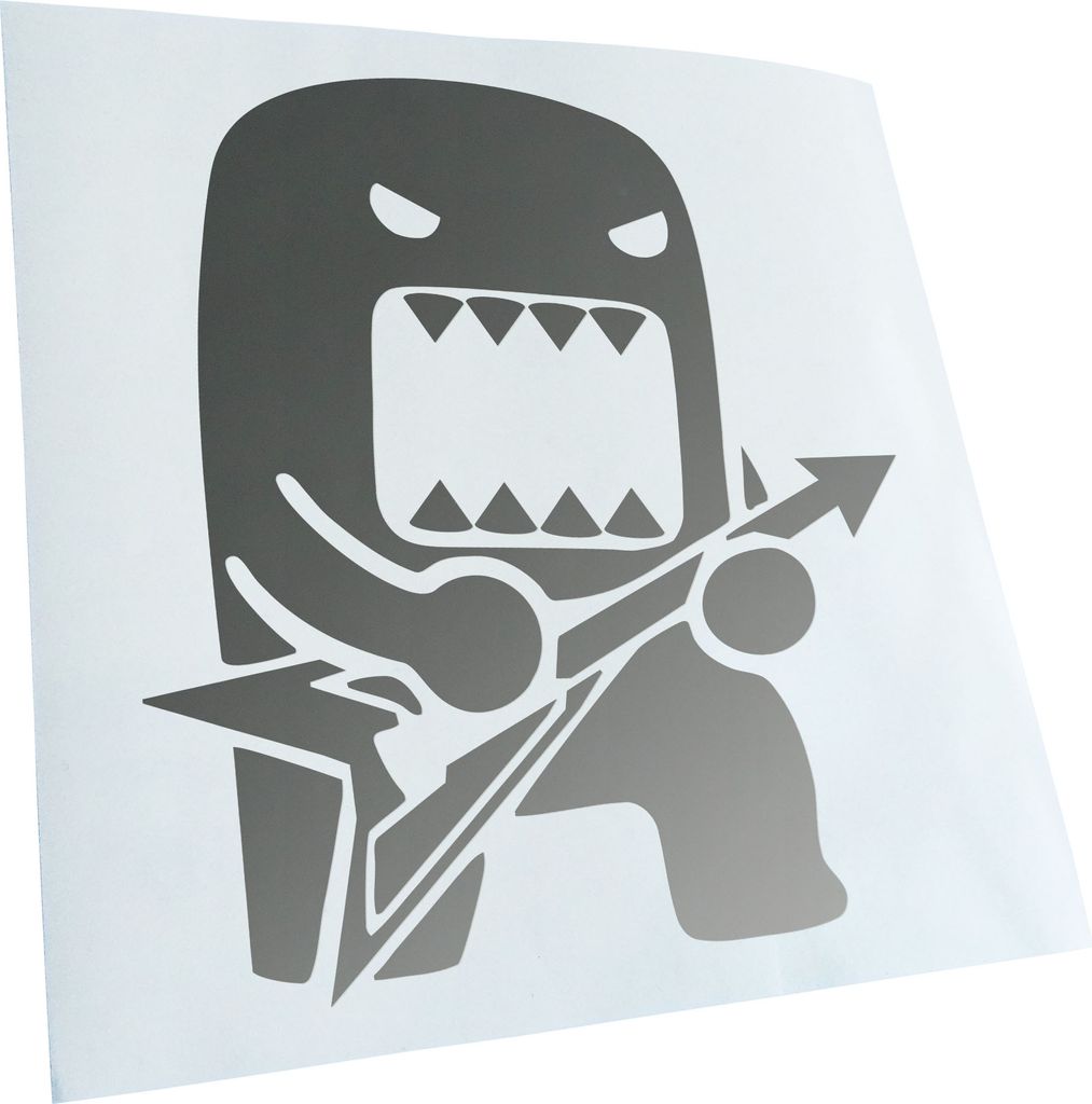 Kiwistar - Autoaufkleber - Rock Domo mit Gitarre Heckscheibenaufkleber - Aufkleber für Auto Kfz Fahrrad, LKW, Truck Mofa