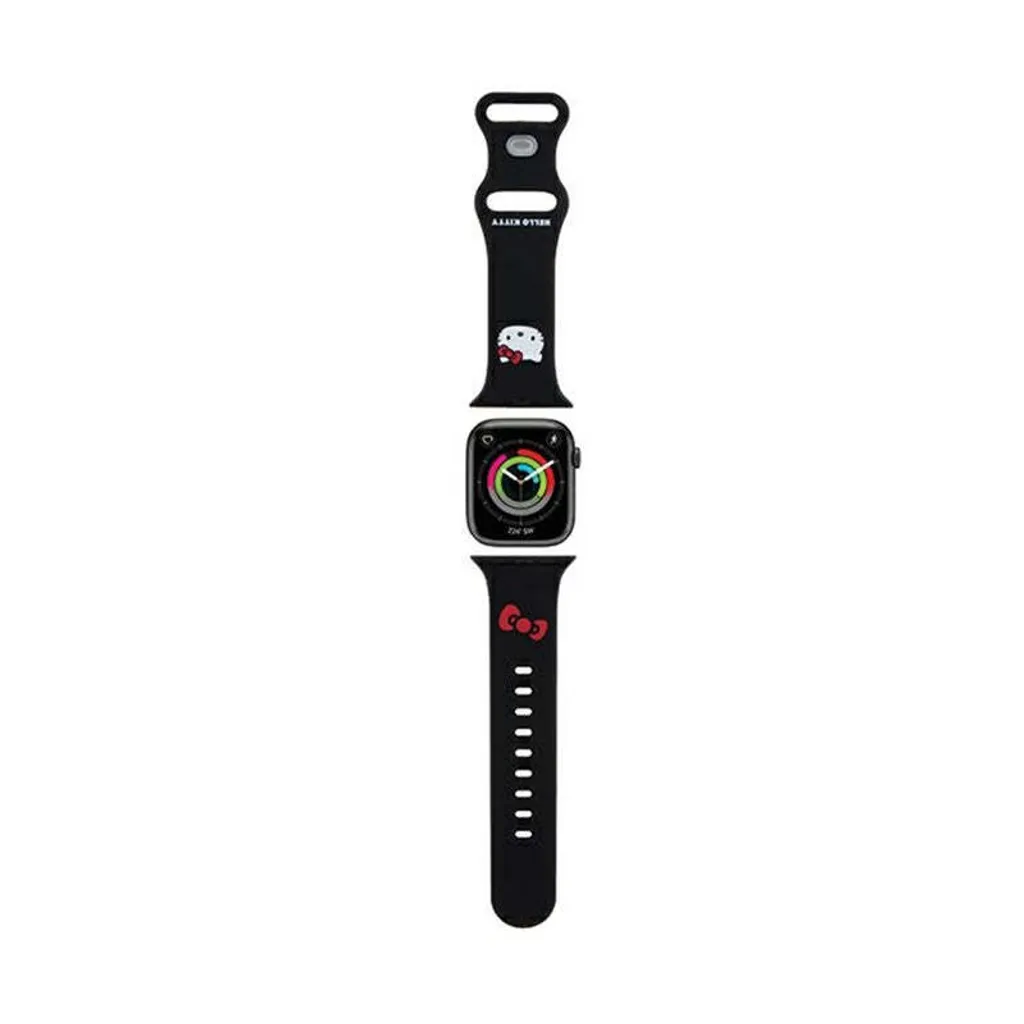 Regalo Originale Hello Kitty Cinturino Apple Watch Nero Silicone