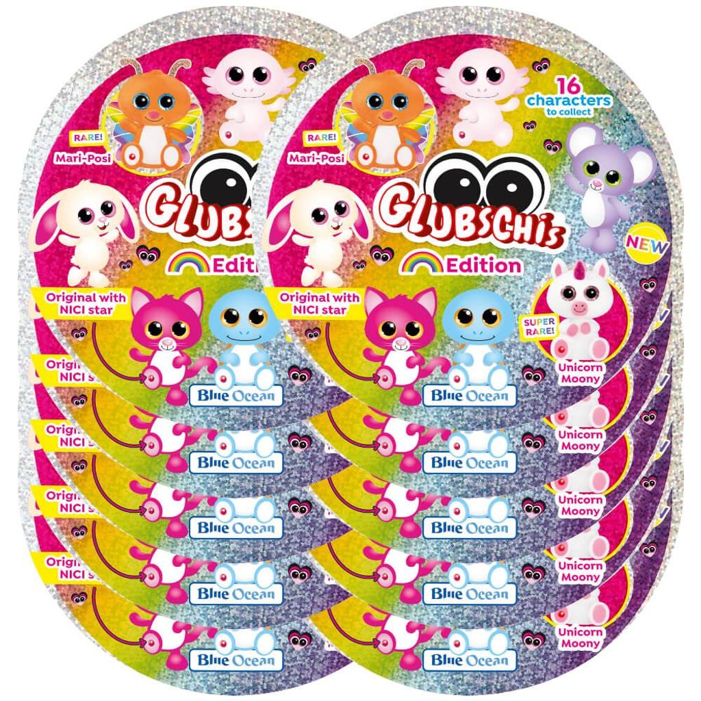 Blue Ocean Glubschis Sammelfiguren Rainbow Serie 6 - Glubschi Glitzer Figur - 10 Tüten